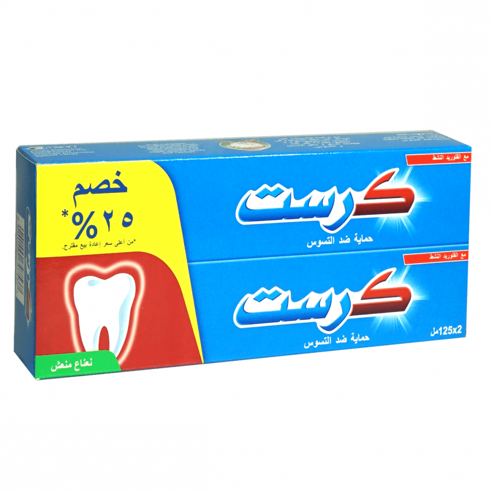معجون الاسنان كريست حماية ضد التسوس نعناع منعش 2X125مل